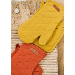 Gant et manique en coton brique - Cellier