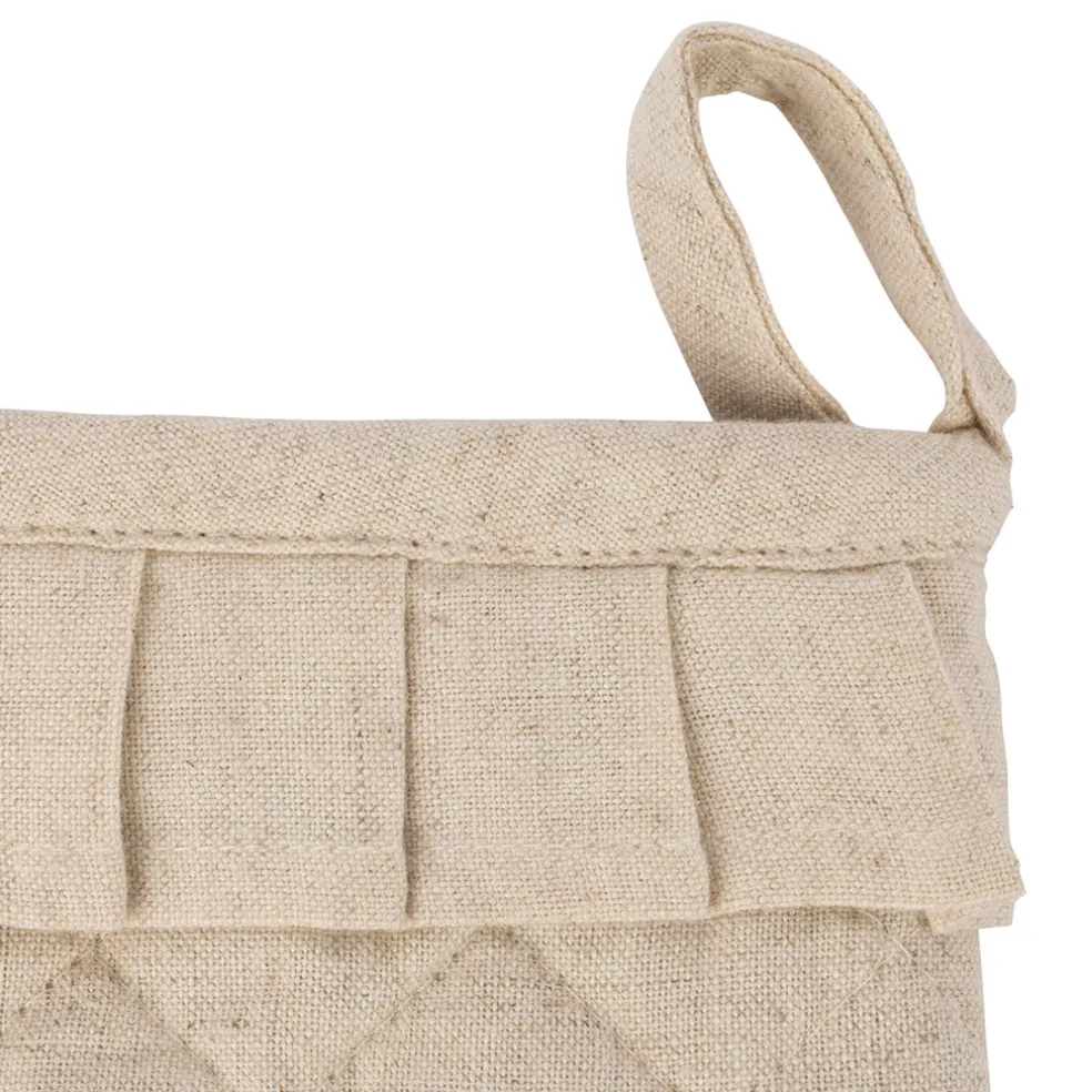 Gant et manique naturel en coton et lin - chambray