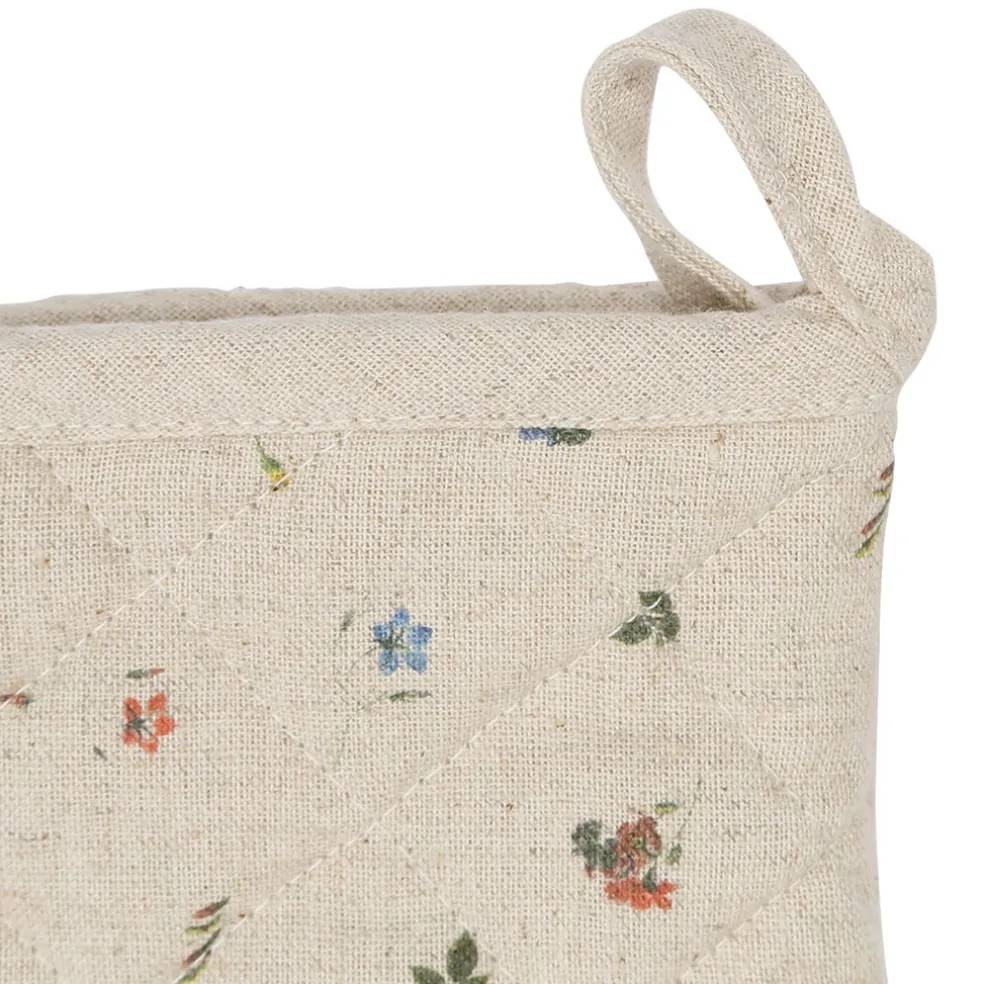 Gant manique en coton et lin naturel - P'tite Fleur