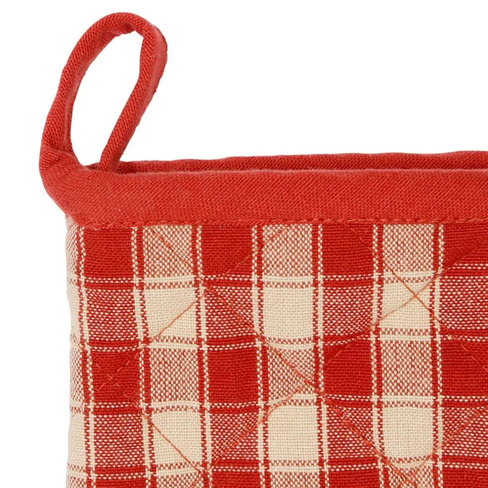 Gant manique en coton rouge 26x20cm - Campagne