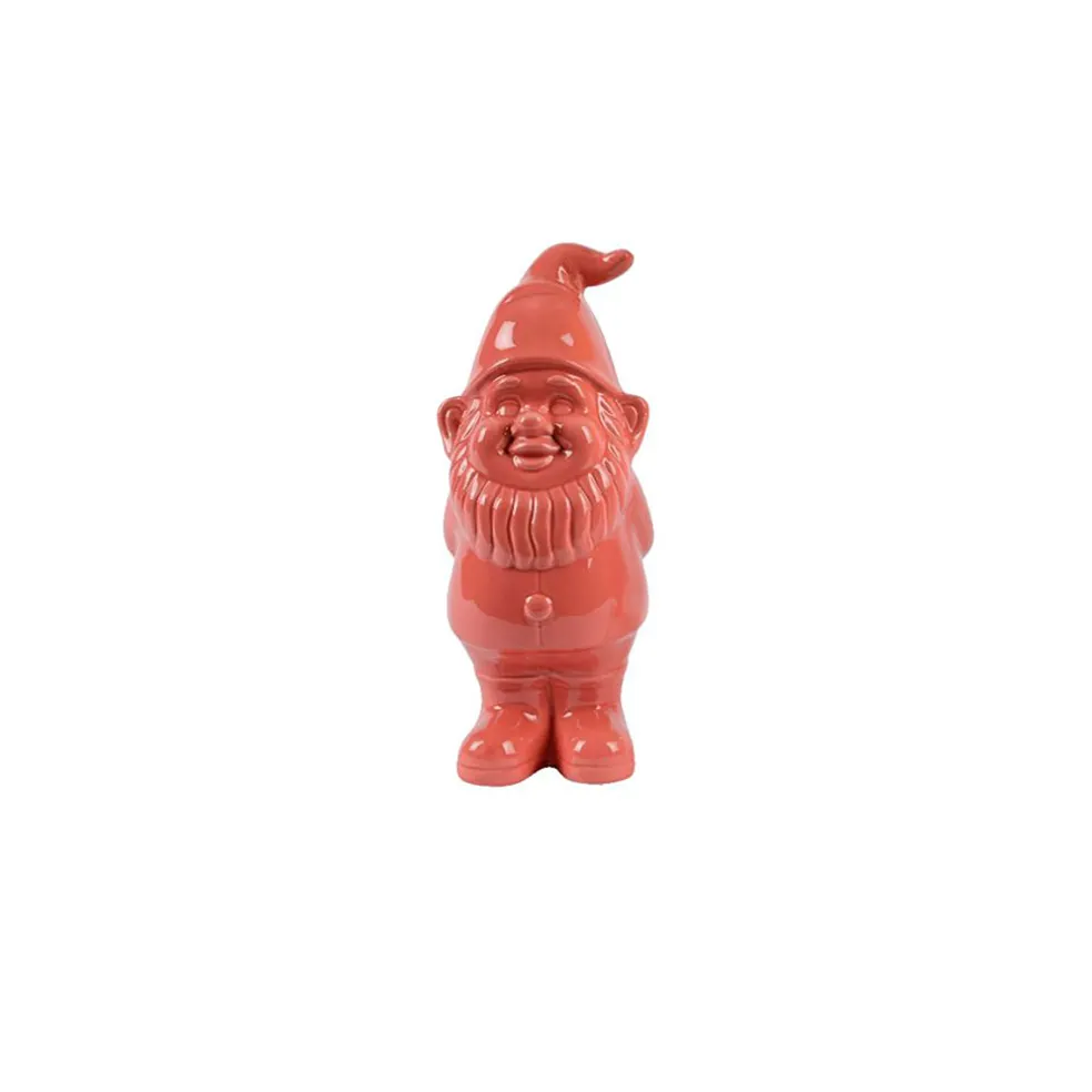 Gnome en céramique rose - Fleurs