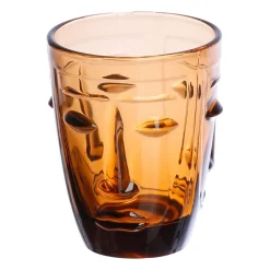 Gobelet visage ambre