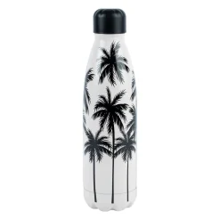 Gourde isotherme palmier écru et noir 50cl en inox - palmea