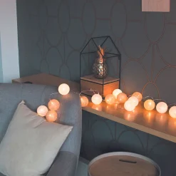 Guirlande boule blanc et or 20 leds