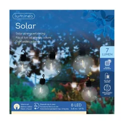 Guirlande solaire 8 ampoules câble noir 5.8m