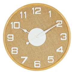 Horloge en bambou naturel et blanc d60cm - Ladret
