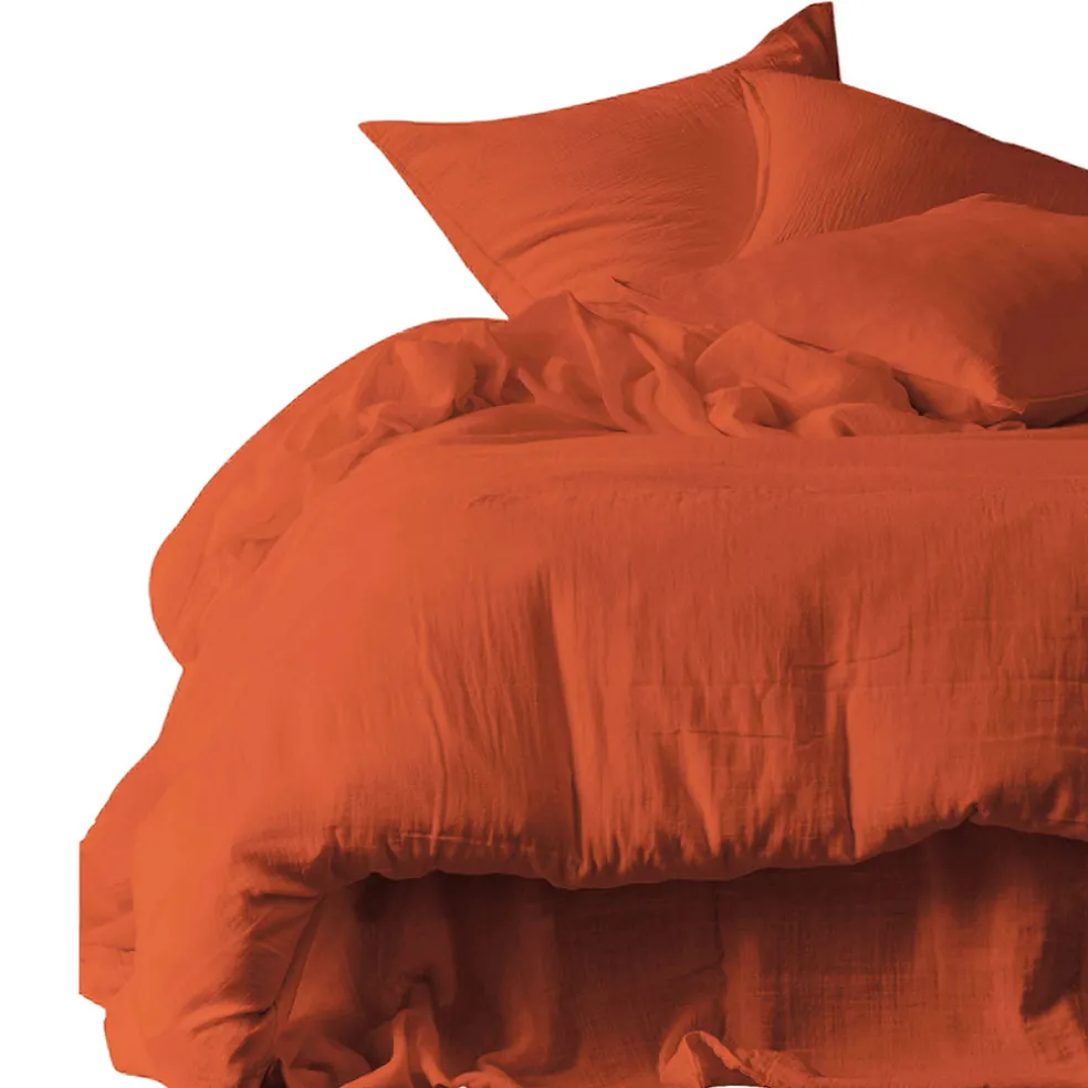 Housse de couette en coton terre brulée 260x240cm - Dili