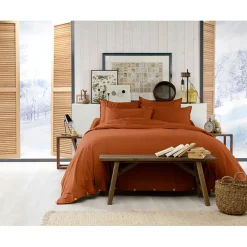 Housse de couette en flanelle tomette 260x240cm - Candice