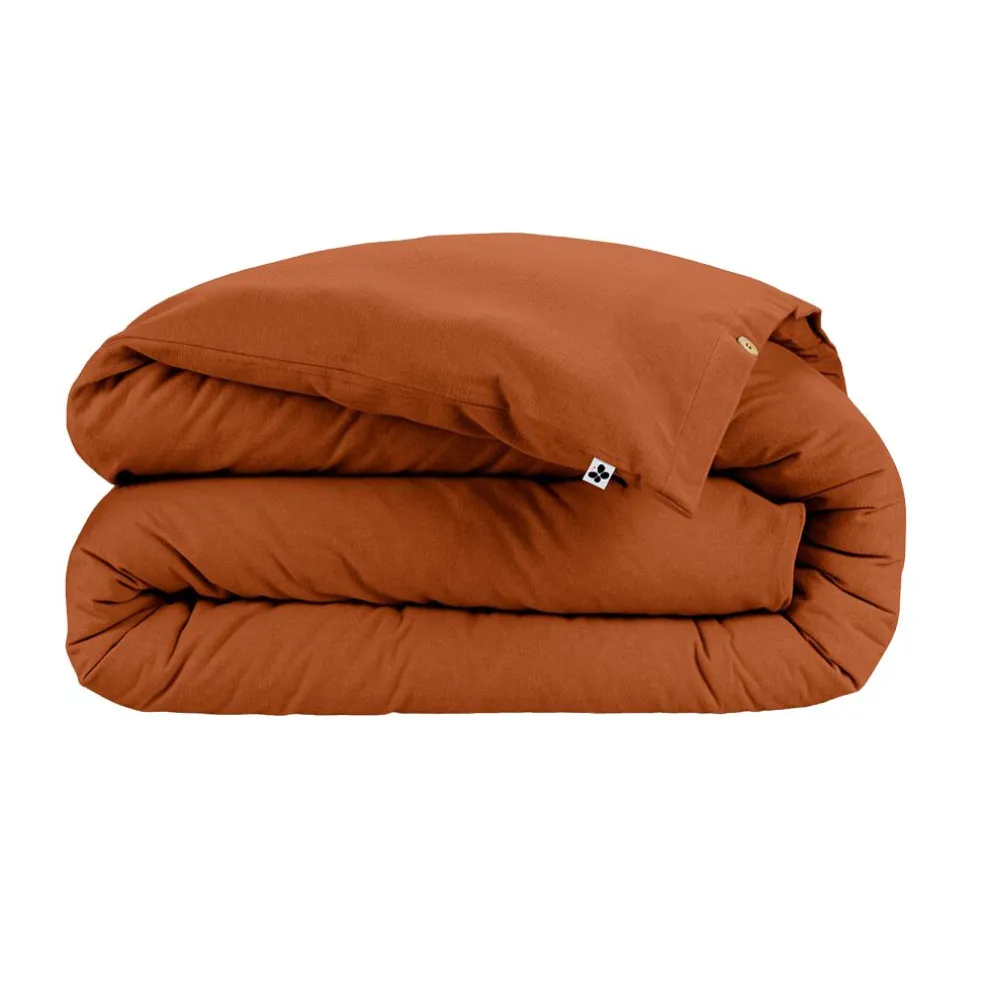 Housse de couette en flanelle tomette 240x220cm - Candice