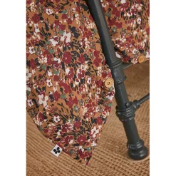 Housse de couette en gaze de coton imprimée camel 140x200cm - Capucine