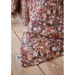 Housse de couette en gaze de coton imprimée camel 240x220cm - Capucine