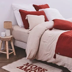 Housse de couette en gaze de coton unie pampa 260x240cm - Gaia