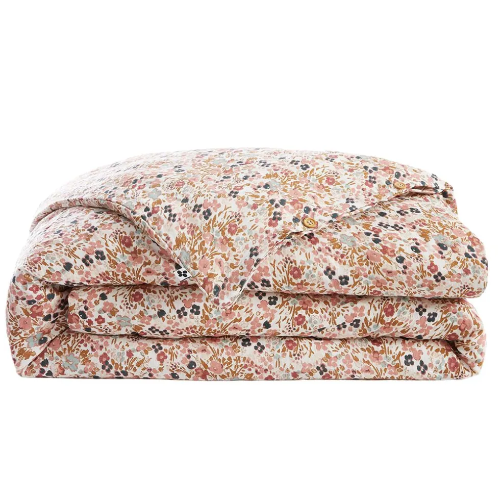 Housse de couette en gaze de coton imprimée pampa 260x240cm - Capucine