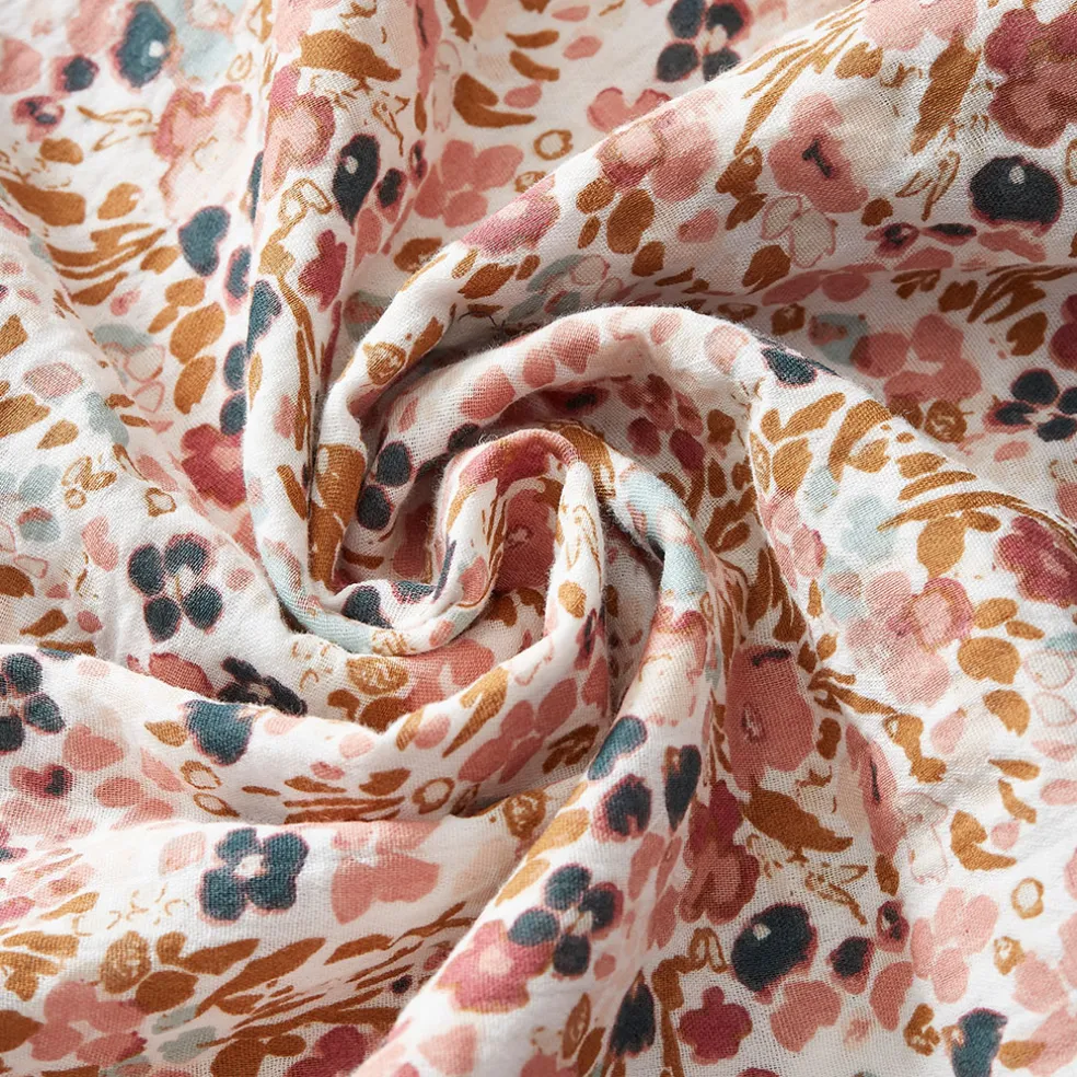 Housse de couette en gaze de coton imprimée pampa 260x240cm - Capucine