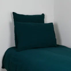 Housse de couette en voile de coton bleu de prusse 240x220cm - Dili