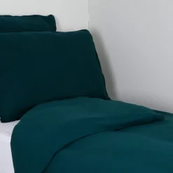 Housse de couette en voile de coton bleu de prusse 240x220cm - Dili