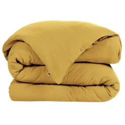 Housse de couette safran en gaze de coton 260x240cm - Gaia