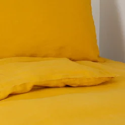 Housse de couette viti safran 240x220cm 100% lin lavé