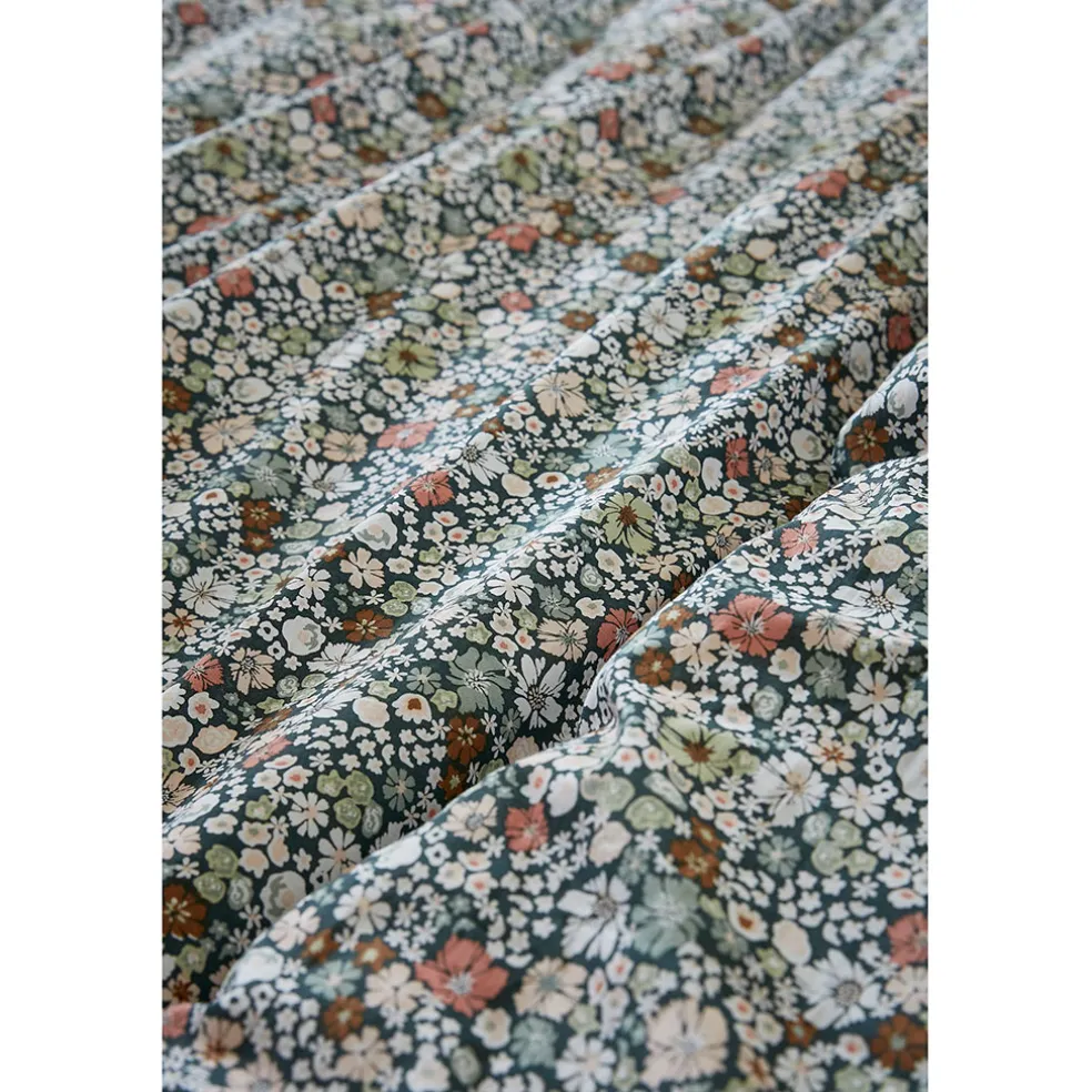 Housse de couette 240x220 cm et 2 taies d'oreiller 60x60cm en coton imprimé fleurs - Malia