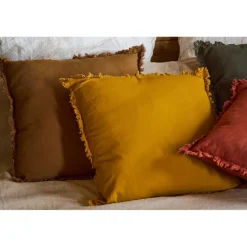 Housse de coussin en coton cumin 45x45cm - Nalia