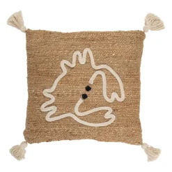 Housse de coussin Crabe en corde et jute naturel blanc 45x45cm - Eté A La Mer