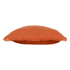 Housse de coussin earth notes terracotta 45x45cm gaze de coton