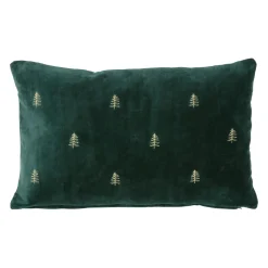 Housse de coussin en coton vert foncé 50x30cm - Mon sapin
