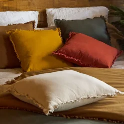 Housse de coussin en coton nalia thym 45x45cm - Nalia