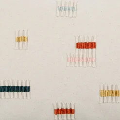 Housse de coussin en coton brodée multicolore 50x30cm - Patchuca