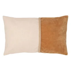 Housse de coussin en coton marron et beige 50x30cm - Manarola