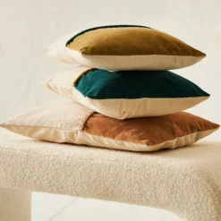 Housse de coussin en coton marron et beige 50x30cm - Manarola