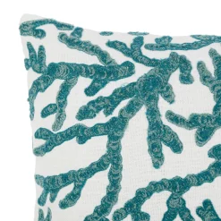 Housse de coussin en coton corail turquoise 50x30cm - Estran