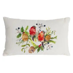 Housse de coussin en coton multicolore 50x30cm - Rouge-Gorge