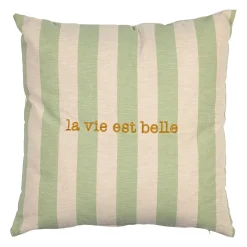 Housse de coussin en coton vert 45x45cm - Famille