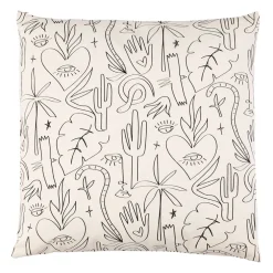 Housse de coussin en coton blanc et noir 45x45cm - Tulum