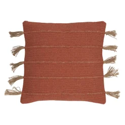 Housse de coussin en coton et jute terracotta 45x45cm - Kolore