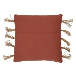 Housse de coussin en coton et jute terracotta 45x45cm - Kolore