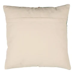 Housse de coussin en velours coton émeraude et écru 45x45cm - Neo