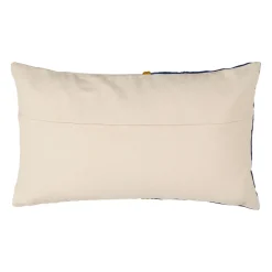 Housse de coussin en velours coton indigo et écru 50x30cm - Neo