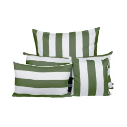 Housse de coussin extérieur rayée kaki 80x80cm - Riviera