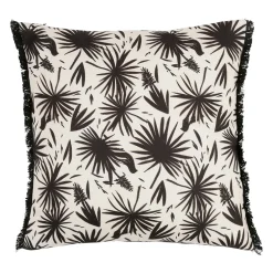 Housse de coussin feuilles palmier noir 45x45cm - palmea
