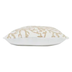Housse de coussin motif coreil blanc et beige 45x45cm - estran