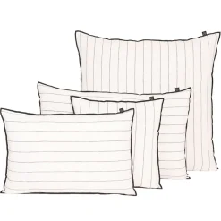 Housse de coussin rayée en lin et coton blanc 50x80cm - Calvi II