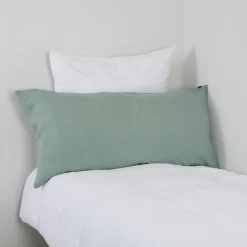 Housse de coussin viti ii celadon 55x110cm 100% lin lavé