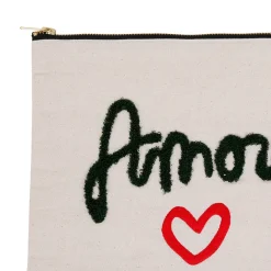 Housse tablette amore blanc 30x24cm coton