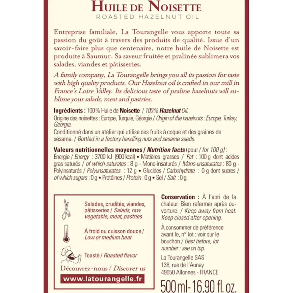Huile de noisette 500ml