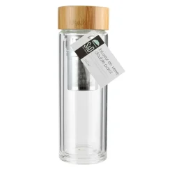 Infuseur en verre double paroi avec bouchon bambou