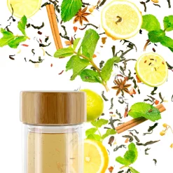 Infuseur en verre double paroi avec bouchon bambou