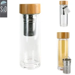 Infuseur en verre double paroi avec bouchon bambou