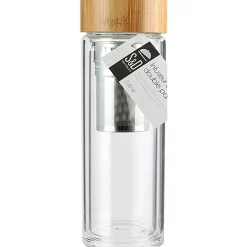 Infuseur en verre double paroi avec bouchon bambou